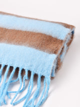 【2色展開】ボーダー柄 フリンジ マフラー