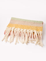 【2色展開】大判 カラフル マルチボーダー ストール