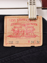 スペイン製 00's "Levi's" 522 02 先染め ブラックデニムパンツ W34