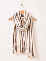 【3色展開】フリンジ ストライプ柄 マフラー