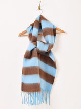 【2色展開】ボーダー柄 フリンジ マフラー