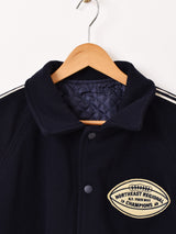 パッチ刺繍 ラインデザイン スタジアムジャケット