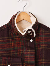 【2色展開】Meridian チェック柄 フェイクファー ブルゾン