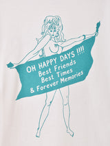 【2色展開】 プリント ロングスリーブTシャツ「OH HAPPY DAYS」