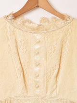 70's Made in USA "Emma Domb" レース ロングドレス