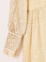 70's Made in USA "Emma Domb" レース ロングドレス