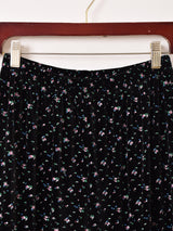 Meridian 小花柄 ベロア フリルヘム ロングパンツ