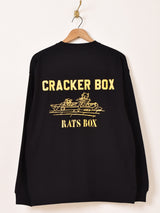 【2色展開】 プリント ロングスリーブTシャツ「CRACKER BOX」