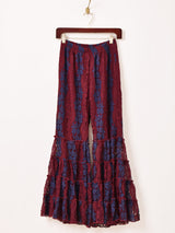 Meridian 2カラーレース フリルヘム ロングパンツ