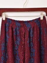 Meridian 2カラーレース フリルヘム ロングパンツ