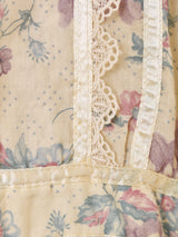 70's Made in USA "GUNNE SAX" レース 花柄 長袖ワンピース