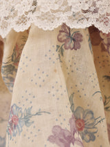70's Made in USA "GUNNE SAX" レース 花柄 長袖ワンピース