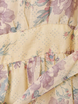 70's Made in USA "GUNNE SAX" レース 花柄 長袖ワンピース