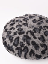 【2色展開】レオパード柄 ニットベレー