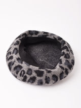 【2色展開】レオパード柄 ニットベレー