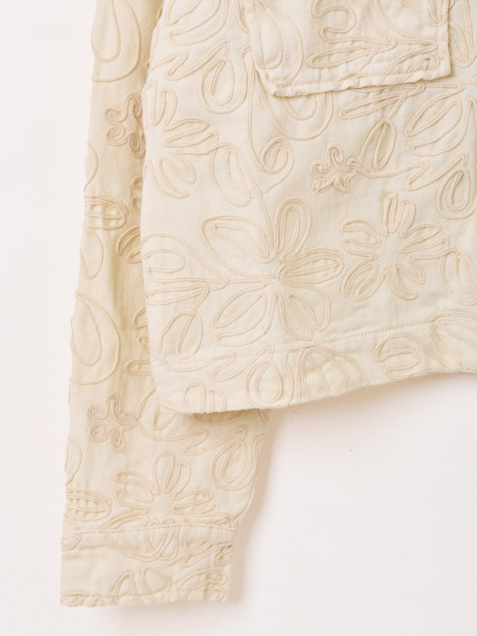 2色展開】Elcamino 花柄 テープ刺繍 ショートジャケット – 古着