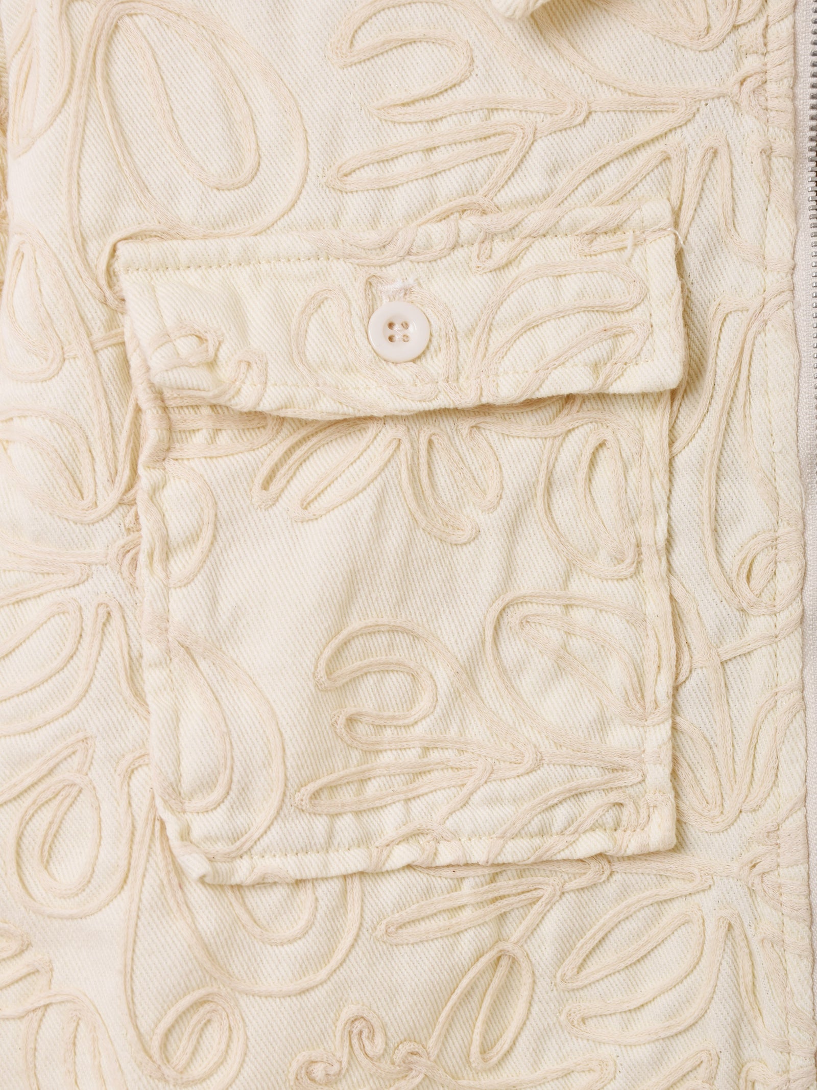 2色展開】Elcamino 花柄 テープ刺繍 ショートジャケット – 古着