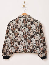 【2色展開】Meridian アニマル ゴブラン織り ショートジャケット 犬柄