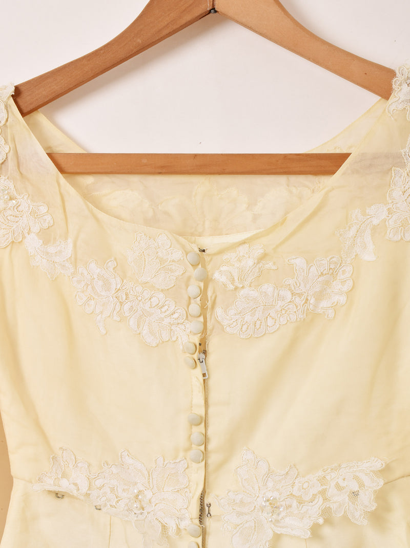 50's〜60's 花柄 レース 長袖ワンピース – 古着屋Top of the Hillの