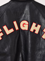 【2色展開】Meridian パッチ刺繍 フェイクレザー スタジアムジャケット