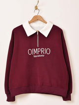 【2色展開】 襟付き ハーフジップ スウェットシャツ「OIMPRIO」
