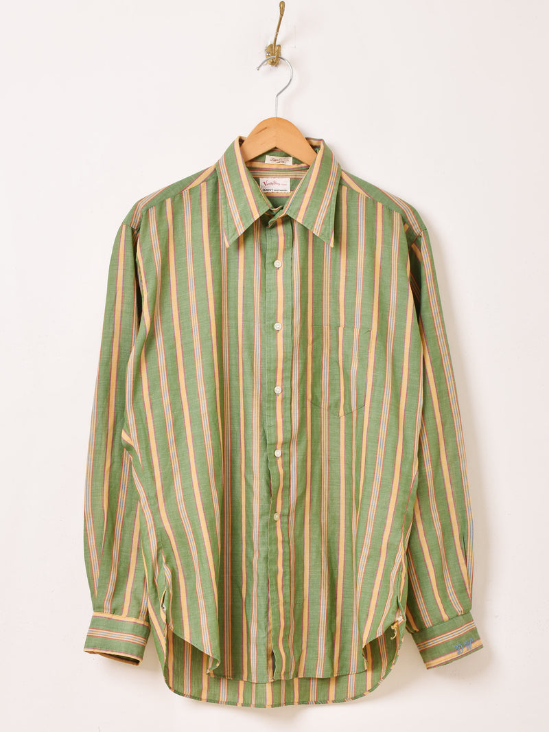 70's ”GANT” ストライプ 長袖シャツ