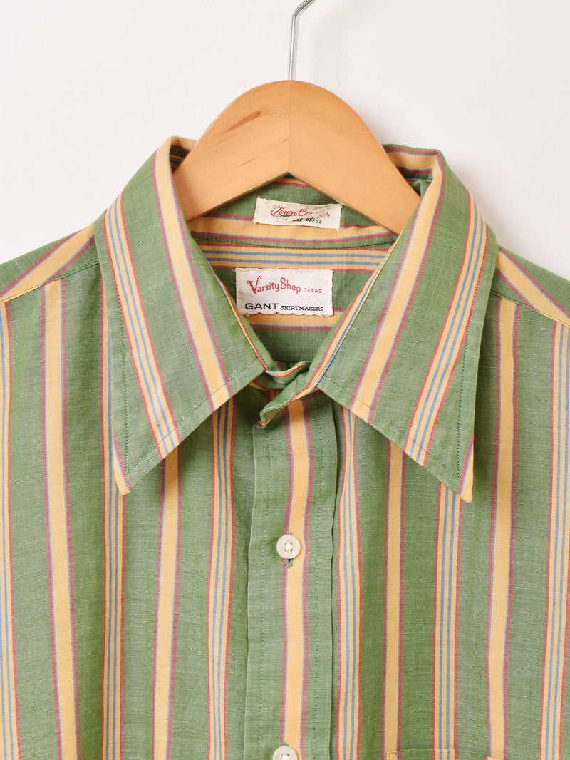 70's ”GANT” ストライプ 長袖シャツ