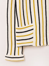 【2色展開】Meridian ストライプ 襟付き セーター