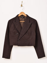 【2色展開】Meridian フェイクスエード ショート テーラードジャケット