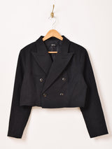 【2色展開】Meridian フェイクスエード ショート テーラードジャケット