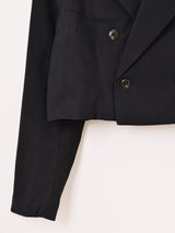 【2色展開】Meridian フェイクスエード ショート テーラードジャケット