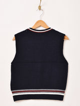 【2色展開】Meridian ラインデザイン ニットベスト