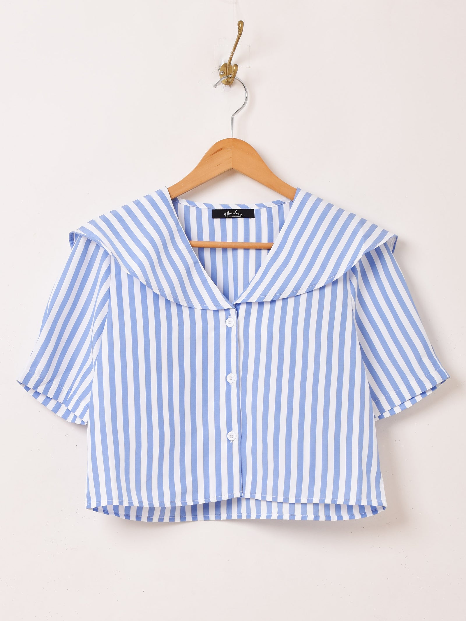 ファミリア　セーラー襟　ストライプ　半袖シャツ　トップス　90cm ファミリア セーラー襟 ストライプ 半袖シャツ トップス 90cm