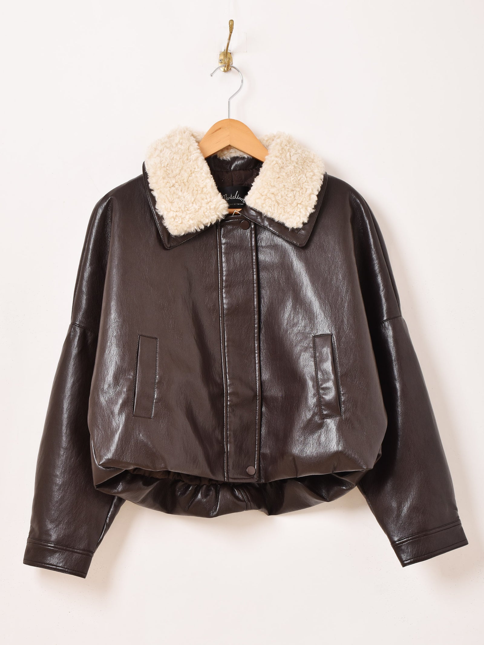 2色展開】Meridian ボアカラー フェイクレザージャケット – 古着屋Top