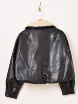 【2色展開】Meridian ボアカラー フェイクレザージャケット