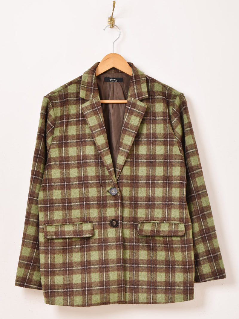 2色展開】Meridian チェック柄 テーラードジャケット – 古着屋Top of