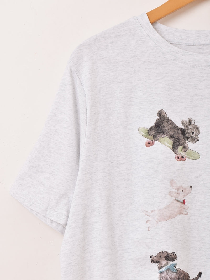 犬 プリントTシャツ