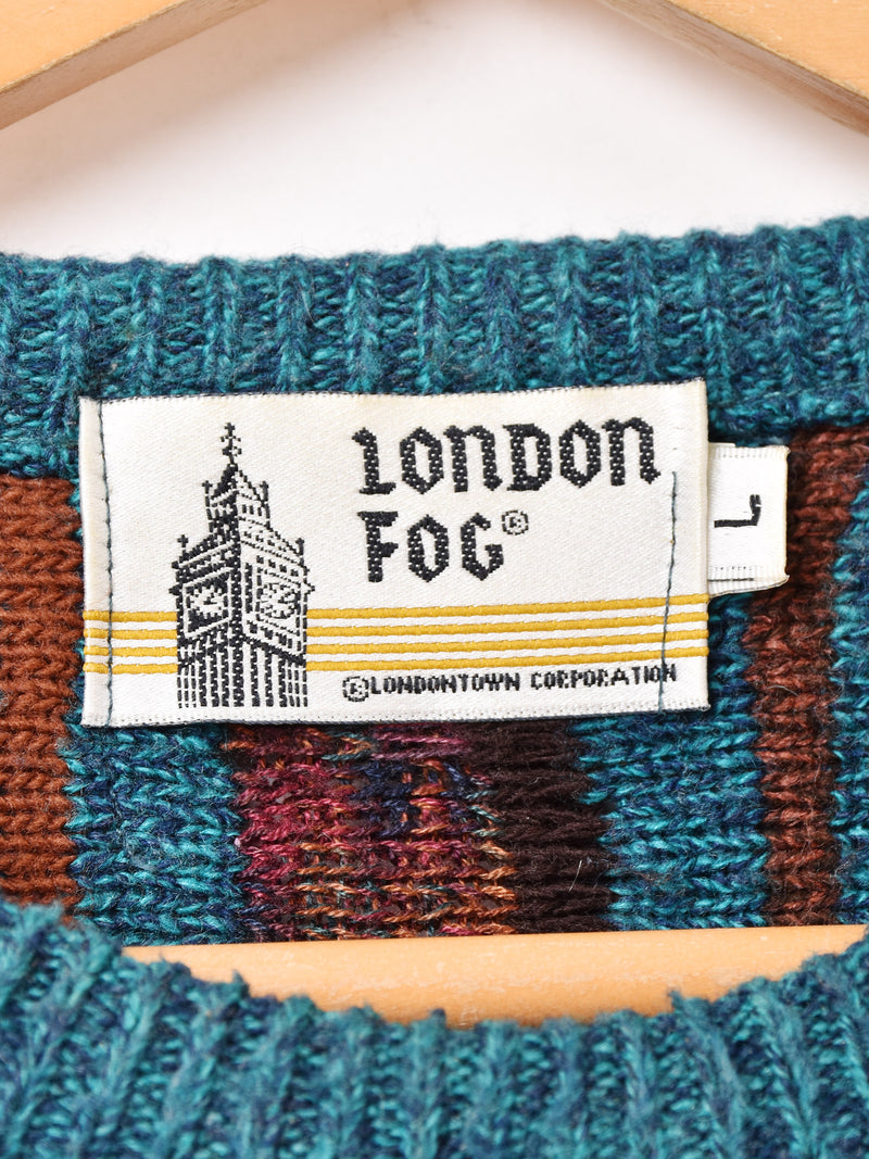 90's LONDON FOG 3Dニット セーター