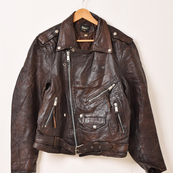 80s leather jacket レザージャケットブルゾン　スペイン製　古着 古着 WEEKENDS レザージャケット ブルゾン 表記：L gd312260n w31226