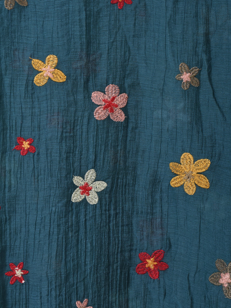 2色展開】Meridian 花柄 刺繍 シアー 半袖シャツ – 古着屋Top of the