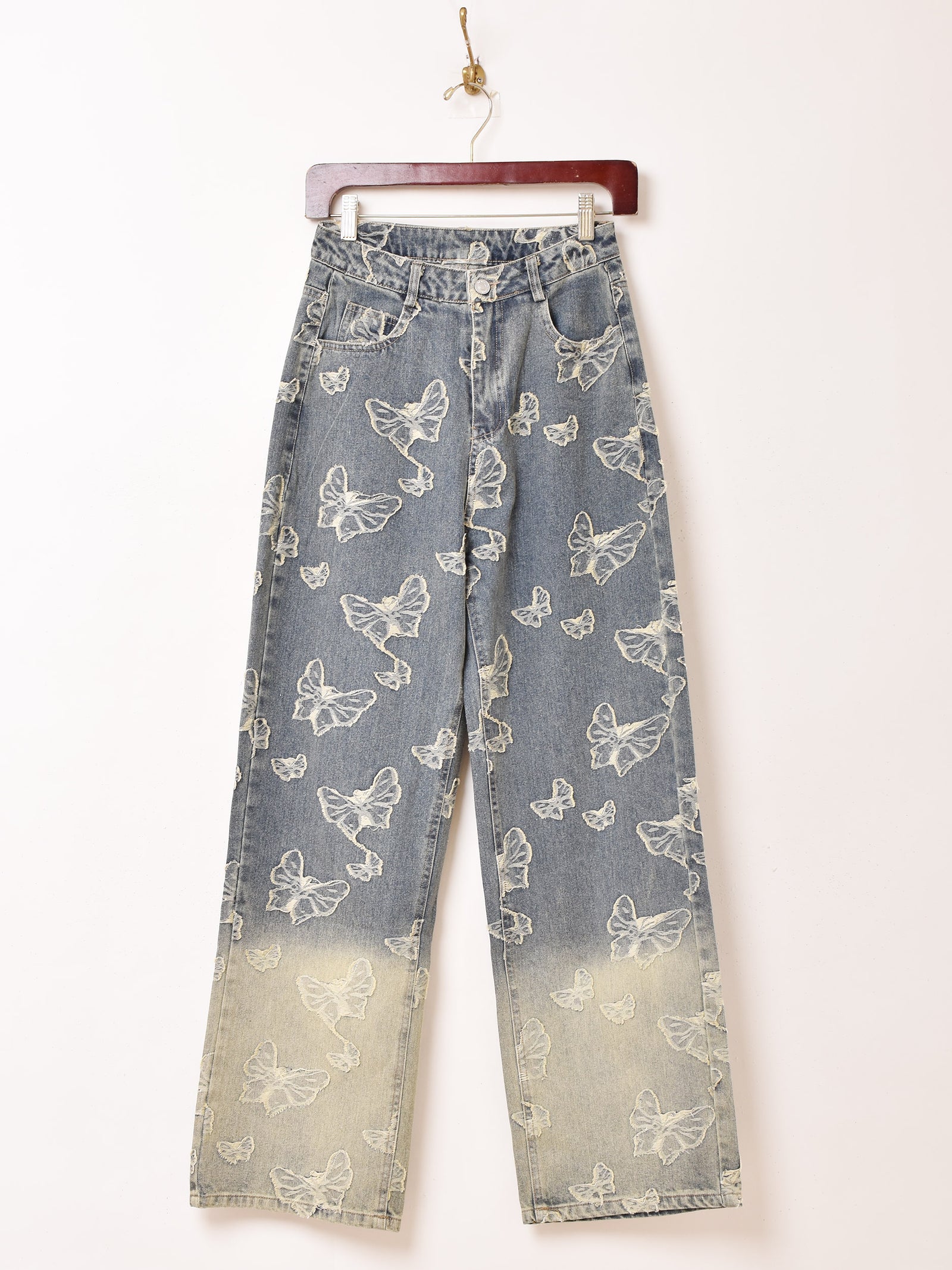 Elcamino バタフライ柄 デニムパンツ – 古着屋Top of the Hillのネット