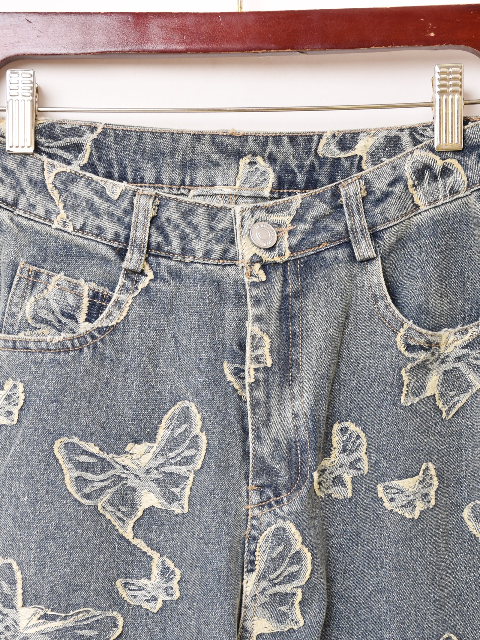 Elcamino バタフライ柄 デニムパンツ – 古着屋Top of the Hillのネット