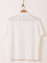 【2色展開】Meridian カットワークレース 半袖シャツ