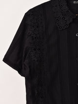 【2色展開】Meridian カットワークレース 半袖シャツ