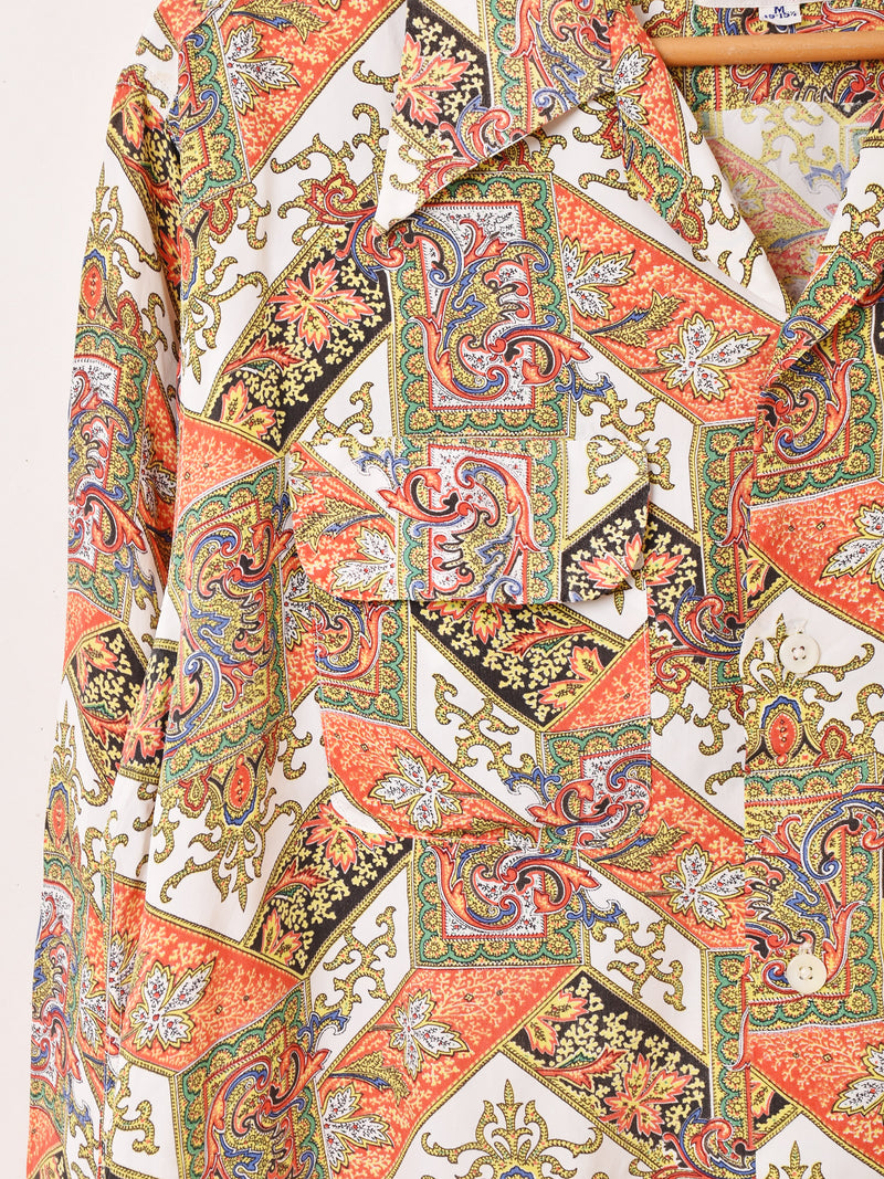 40's〜50's "BIRD OF PARADISE" Open Collar Shirt