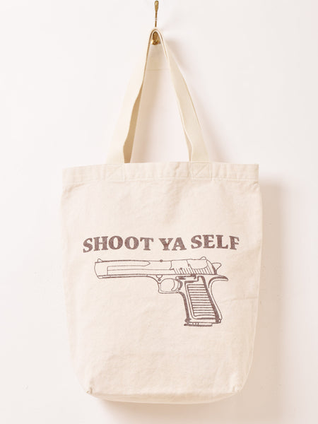 プリント トートバッグ 「SHOOT YA SELF」 – 古着屋Top of the