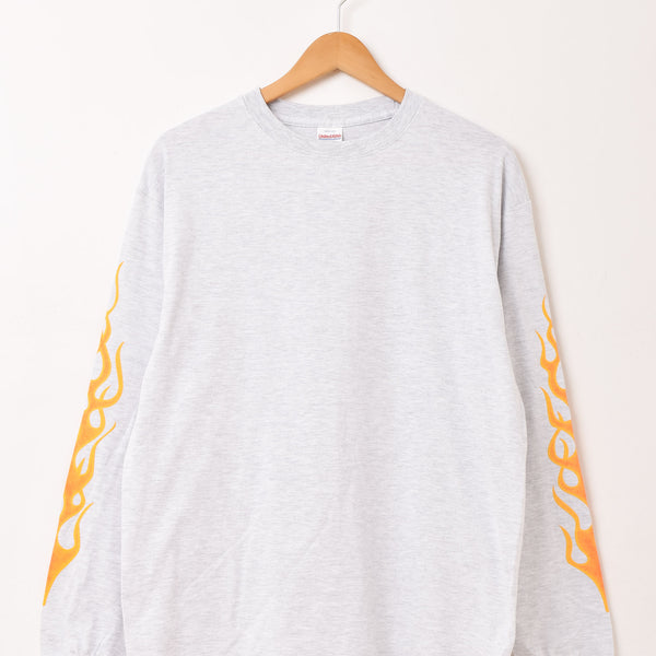 2色展開】 ファイヤーパターン ロングスリーブTシャツ – 古着屋Top of
