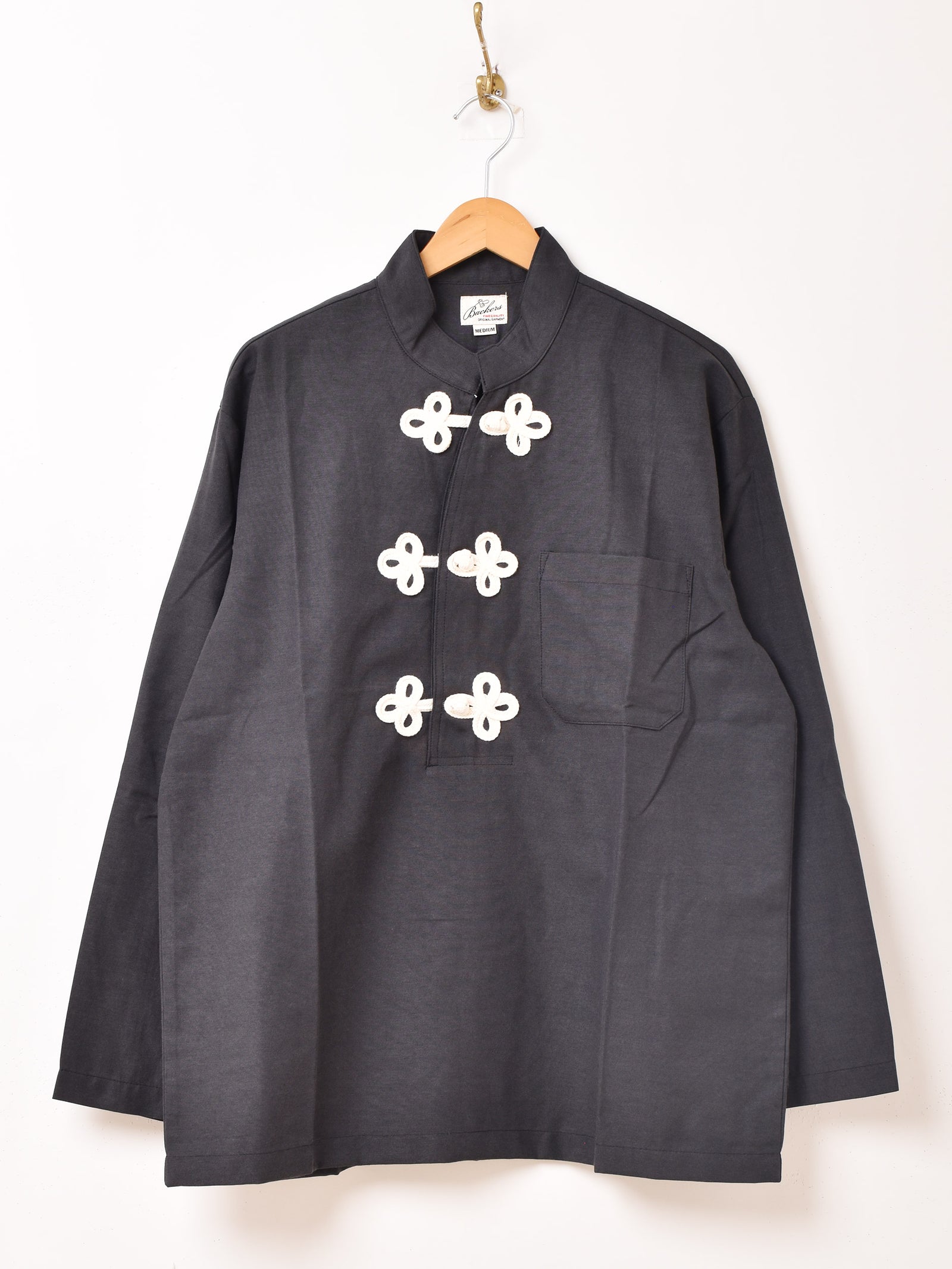 古着　ロング　プルオーバーシャツ　ワンピース　ミリタリー　リメイク　ドッキング Remake workers shirts dress / リメイク ワークシャツ