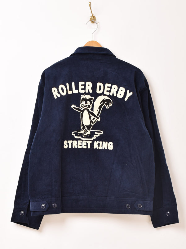 【2色展開】Backers 刺繍入り コーデュロイジャケット「ROLLER DERBY」