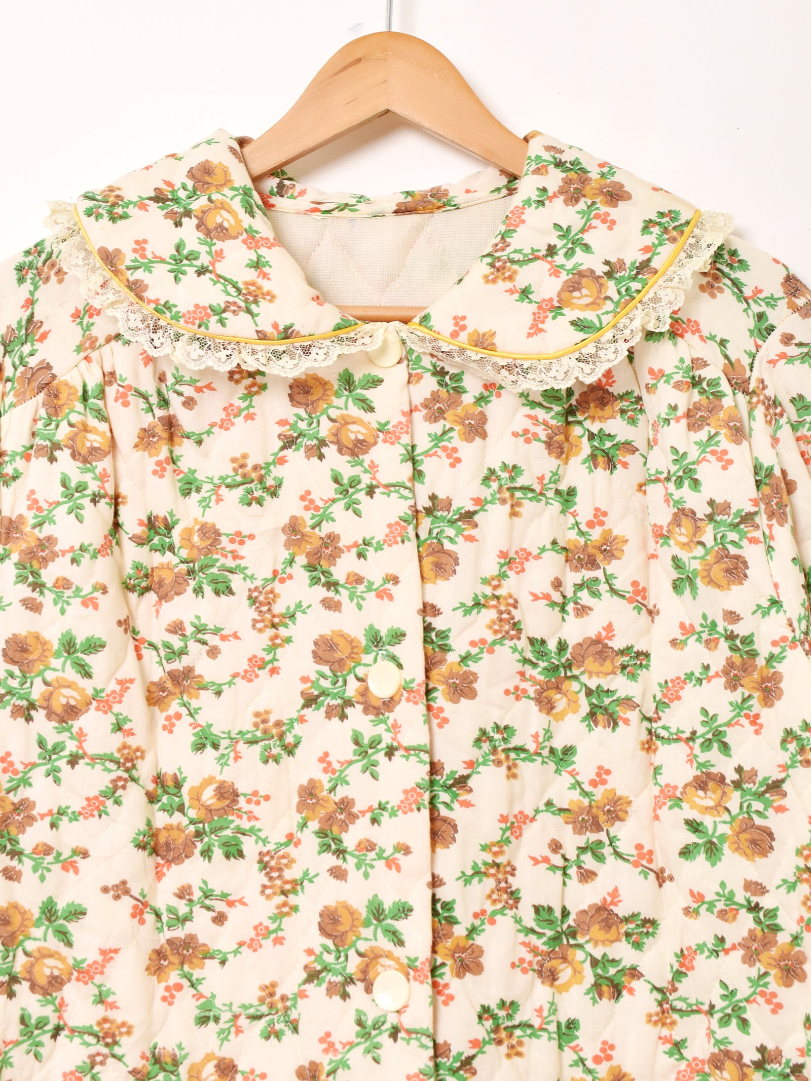 花柄 キルティング ロングコート – 古着屋Top of the Hillの